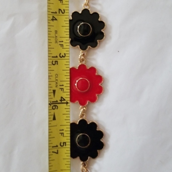 Enamel flower necklace & Earring set NEW - Picture 5 of 9